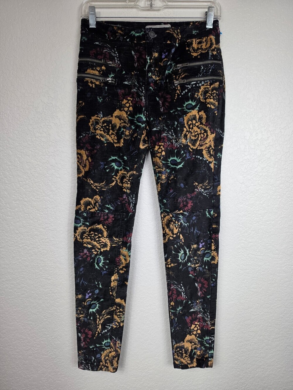 Free People Floral Skinny Pants Size 2